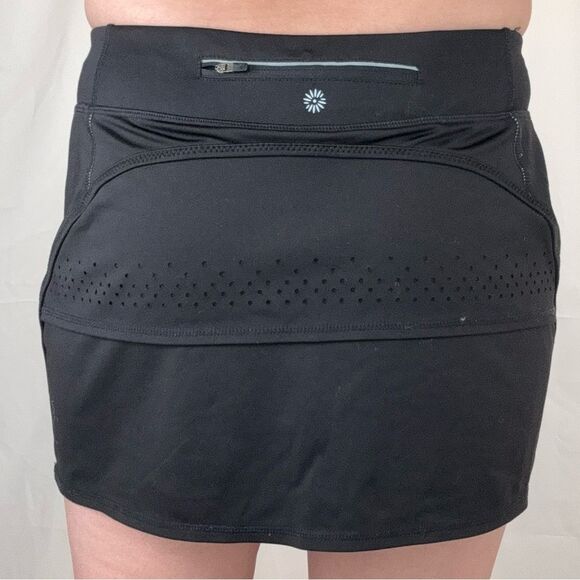 Tangerine Women's Black Athletic Mini Skirt S SM Small Zipper Pocket Mid Rise - Picture 2 of 12
